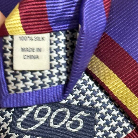 Jos A Bank 1905 Necktie Tie British Regimental West Somerset Yeomanry 60" Silk - Picture 6 of 7